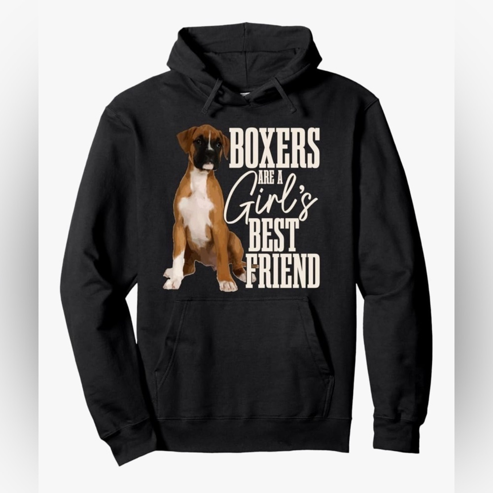 Boxers Are a Girl's Best Friend Black Hoodie
